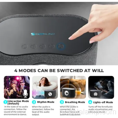 Визуализатор звука феррофлюида синхронизируется с музыкальным ритмом